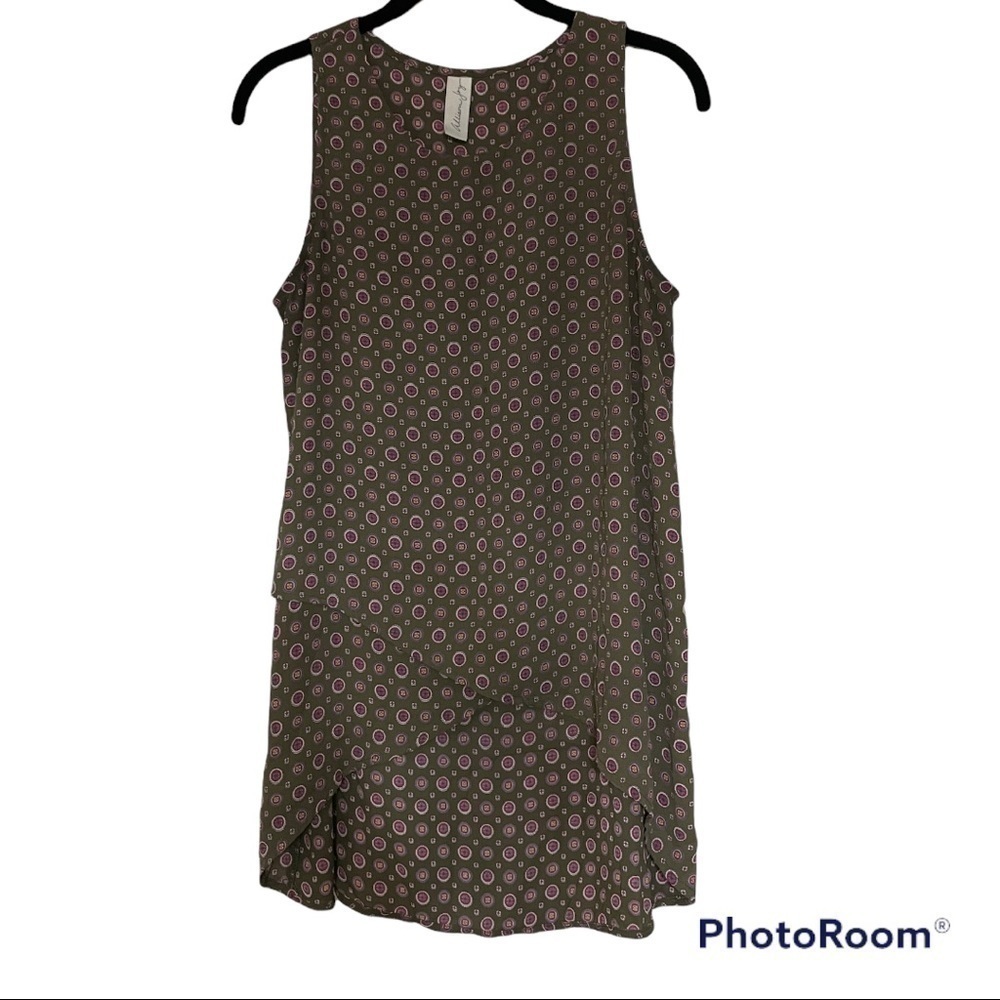 Evereve Allison Joy Floral Olive Sleeveless Tank Blouse | S